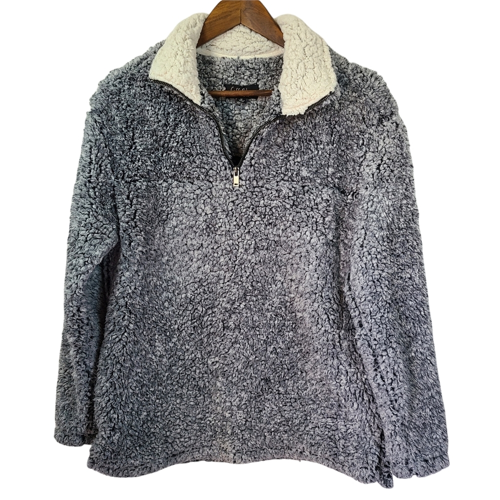 Coffee Shop Faux Fur Pullover Medium